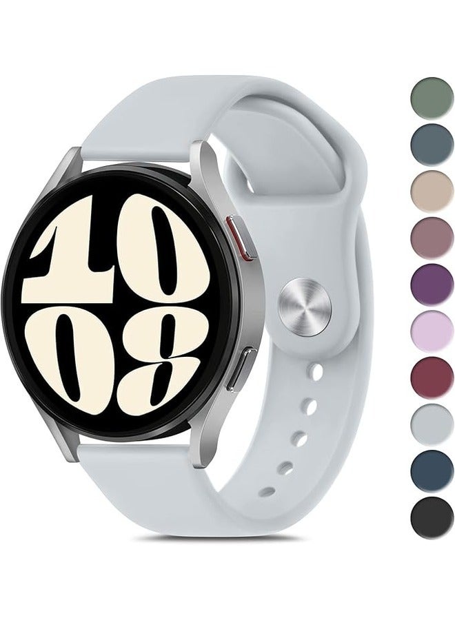 ELTRAZONE Gray Silicone Sport Band for Samsung Galaxy Watch 6 (40mm/44mm) & Galaxy Watch 6 Classic (43mm/47mm) - 20mm Soft Replacement Strap for Men and Women - Image 1