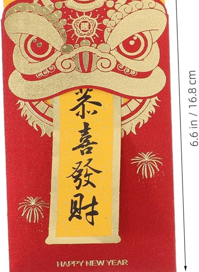 6pcs Glitter Red Envelopes For Chinese New Year Cash Gifts Matte Finish - Image 3