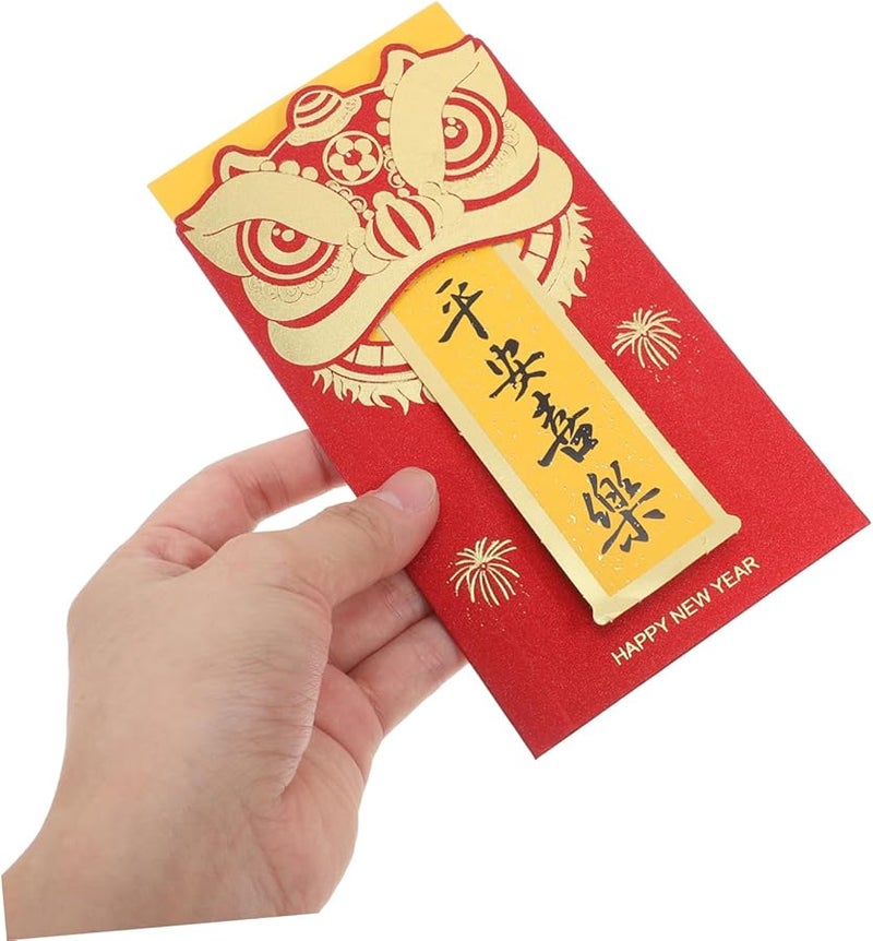 6pcs Glitter Red Envelopes For Chinese New Year Cash Gifts Matte Finish - Image 4