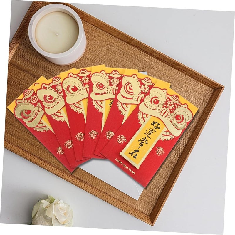 6pcs Glitter Red Envelopes For Chinese New Year Cash Gifts Matte Finish - Image 5