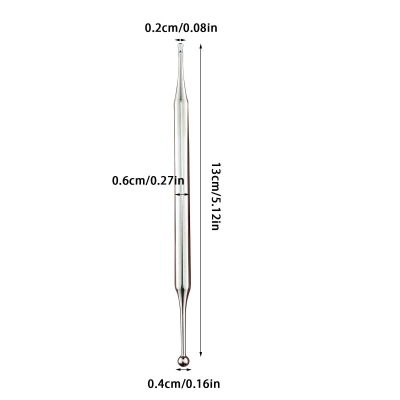 Flylin قلم الوخز بالإبر، رأس مزدوج لقلم نقاط الأذن والجسم، أداة تدليك الوجه بالضغط الإبري من الفولاذ المقاوم للصدأ، قلم استكشاف نقاط الأذن والجسم - Image 3