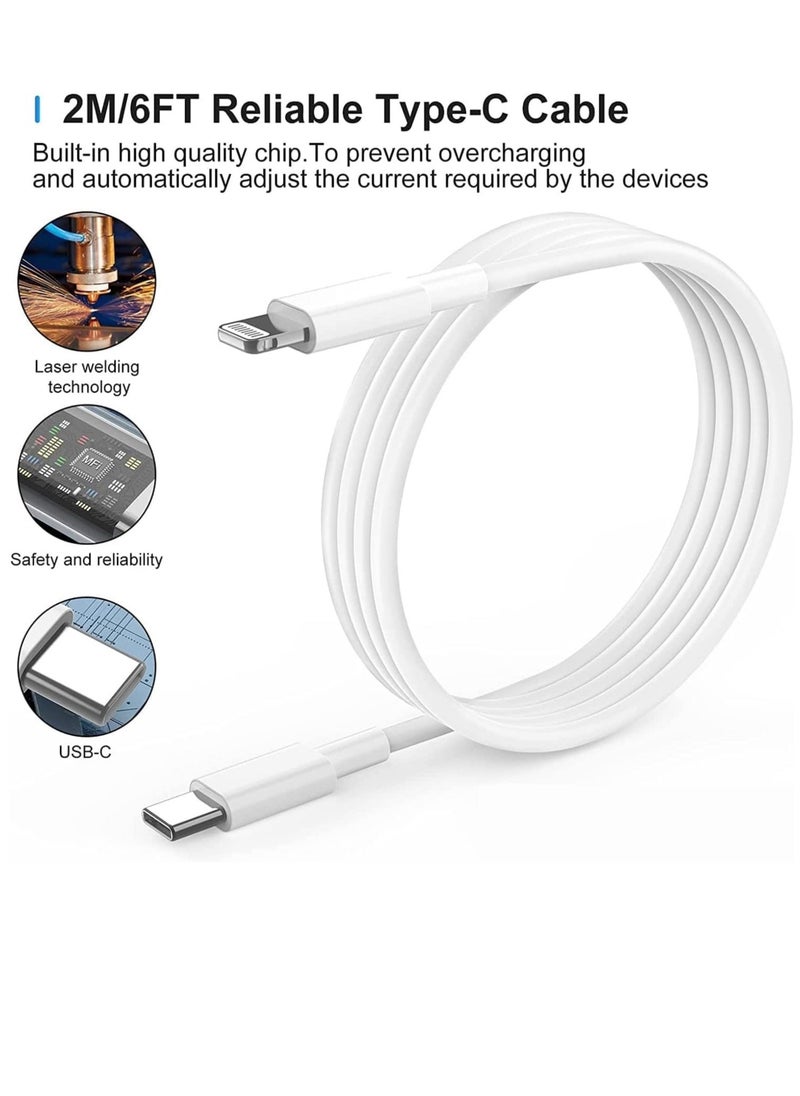 ELTRAZONE - iPhone PD Fast Charger [Apple MFi Certified] 20W Type C Power Block Wall Charger Plug Adapter with 6.6FT USB-C to Lightning Cable Compatible with iPhone 14 13 12 11 X iPad,AirPods Pro (2nd Generation) - Image 1