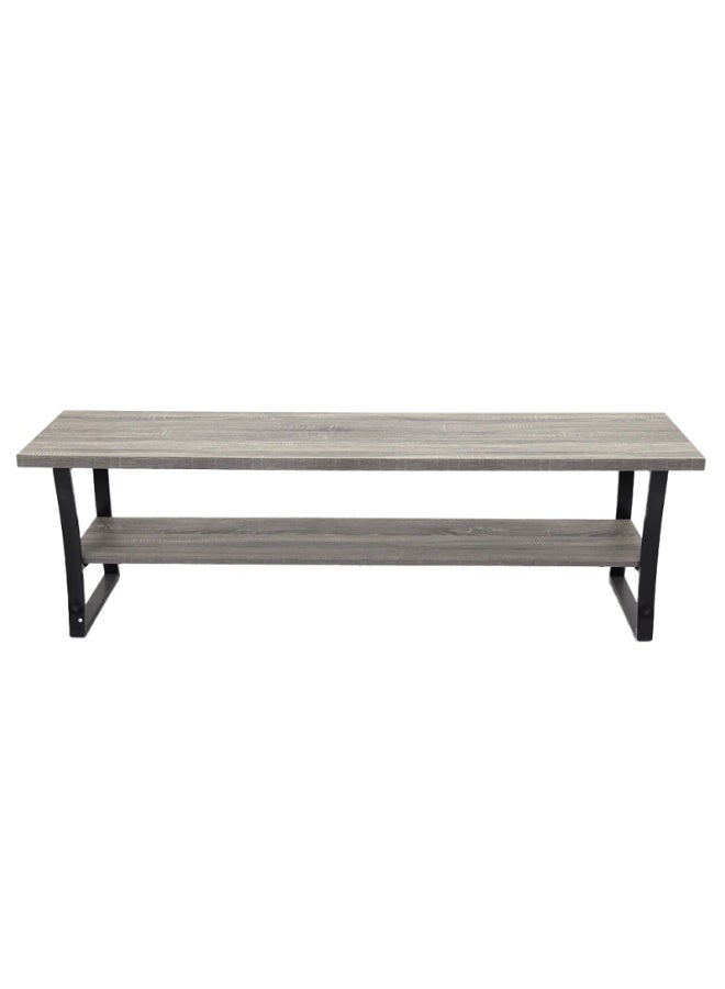 AL Hadaya Mall Elegant Two-Tiered Luxurious Wood and Metal Table - Grey - 160x40x48cm - Image 4