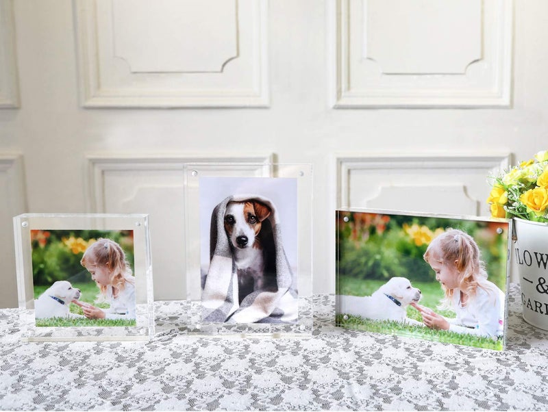 Magicool Magicool Premium Acrylic Photo Frame- Magnet Photo Frame -Double Sied Thick Desktop Frames (5x7 4 pack) - Image 5