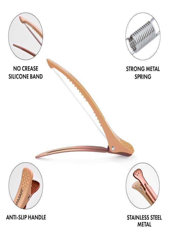 Framar Neutral Creaseless Hair Clips 10 pack - Professional Salon Hair Clips for Styling Sectioning, Hair Styling Clips, Hair Clip For Sectioning, Hair Sectioning Clips - Prevents Creases Or Dents - Image 4