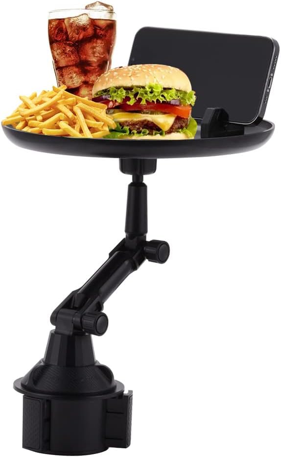 Jolfay Car Cup Holder Tray | 4-in-1 Cup Holder Table,Adjustable Travel Food Table Tray, Multifunctional Car Holder Expander 360-degree Rotation for Travel Road Trip - Image 2