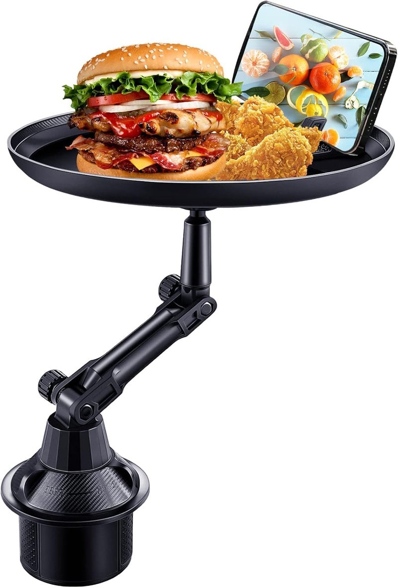 Jolfay Car Cup Holder Tray | 4-in-1 Cup Holder Table,Adjustable Travel Food Table Tray, Multifunctional Car Holder Expander 360-degree Rotation for Travel Road Trip - Image 1