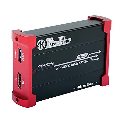 Mirabox Capture Card for Nintendo Switch,USB3.0 1080P 60FPS Video Audio Capture Card,Support 4K@30Hz Input and Passthrough for PS4 PS5 DSLR Xbox Streaming and Recording by OBS - Image 1