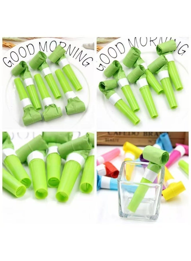 20 Pieces Blowouts Noisemakers, Funny Party Blowouts Blowers Musical Blowouts, Plastic Whistle, Party Horns Colorful Musical Paper Blowouts Whistles Party Supplies Decorative Toys, Random Color - Image 1