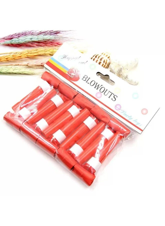 20 Pieces Blowouts Noisemakers, Funny Party Blowouts Blowers Musical Blowouts, Plastic Whistle, Party Horns Colorful Musical Paper Blowouts Whistles Party Supplies Decorative Toys, Random Color - Image 4