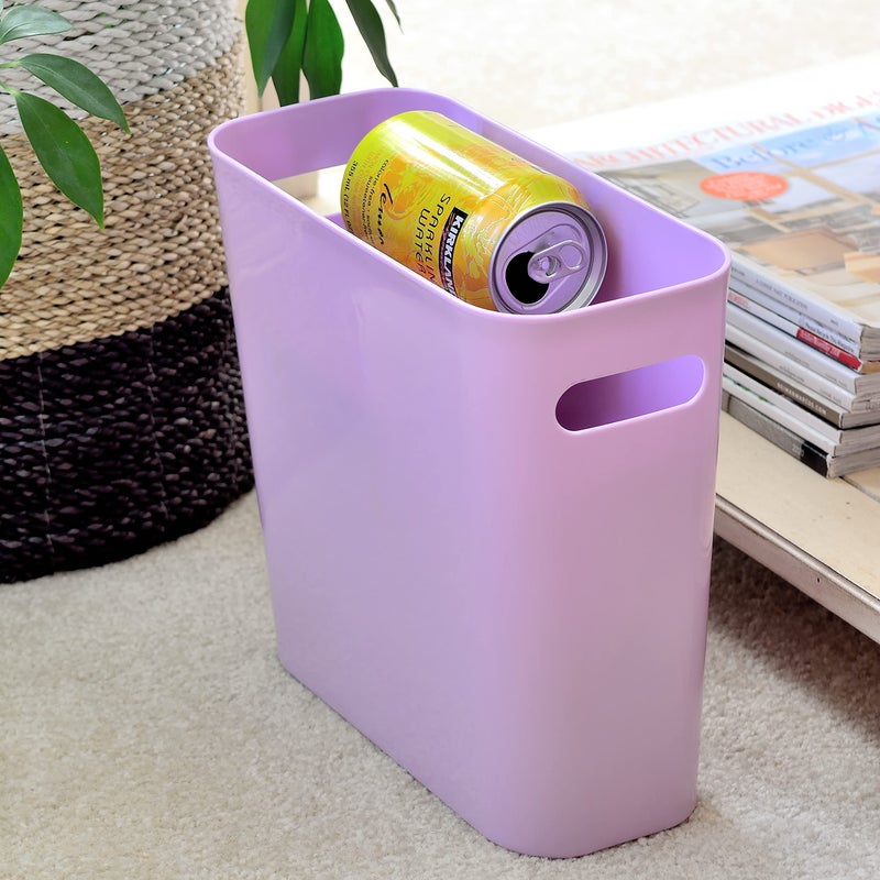 Youngever 1.5 Gallon Slim Trash Can, Plastic Garbage Container Bin, Small Trash Bin with Handles for Home Office, Living Room, Study Room, Kitchen, Bathroom (1 Pack Purple) - Image 3