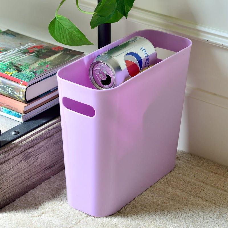 Youngever 1.5 Gallon Slim Trash Can, Plastic Garbage Container Bin, Small Trash Bin with Handles for Home Office, Living Room, Study Room, Kitchen, Bathroom (1 Pack Purple) - Image 4