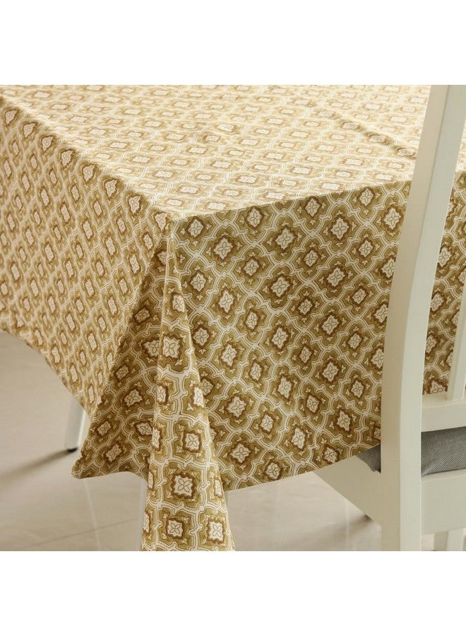 THE YARD HOUSE Wipeable & Anti-Slip Hand Block Printed Cotton Table Cover - Chai & Toast (Rectangle 6 Seater, 150cm X 225cm) - Protects Against Spills & Scratches | Family Dining, Party, Gifting - Image 4