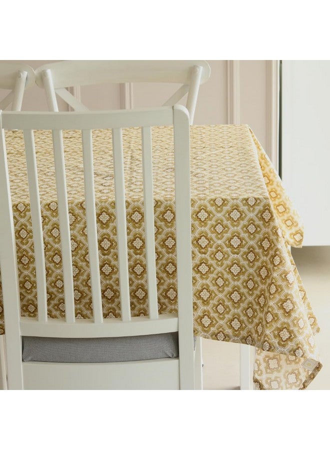 THE YARD HOUSE Wipeable & Anti-Slip Hand Block Printed Cotton Table Cover - Chai & Toast (Rectangle 6 Seater, 150cm X 225cm) - Protects Against Spills & Scratches | Family Dining, Party, Gifting - Image 5