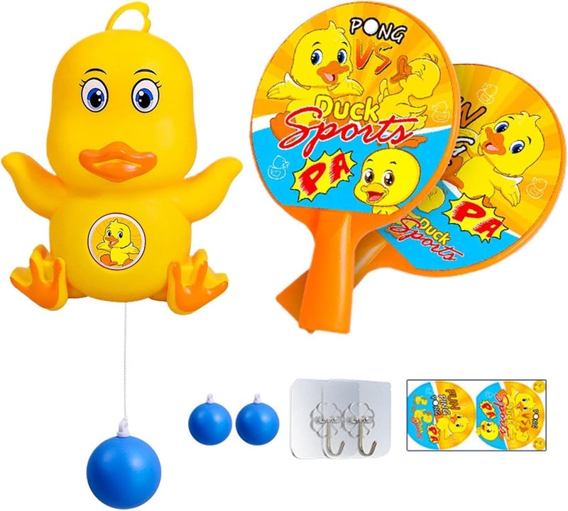 Duck Ping Pong – Fun Ducks Racket Game for Kids and Adults with Hanging Balls and Hanging Accessories Indoor and Outdoor - Image 1