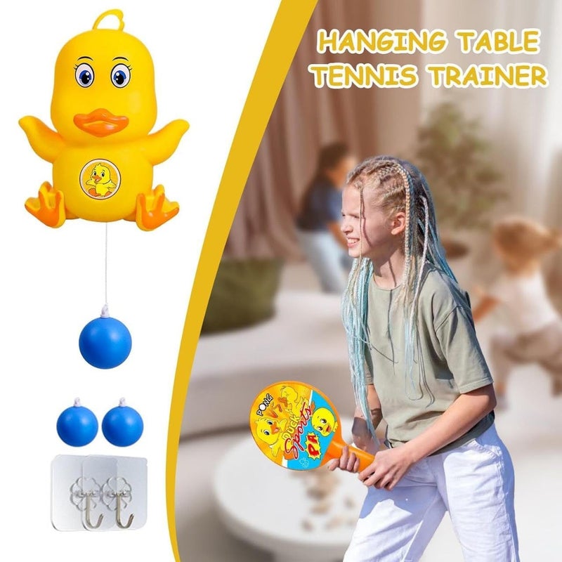 Duck Ping Pong – Fun Ducks Racket Game for Kids and Adults with Hanging Balls and Hanging Accessories Indoor and Outdoor - Image 5
