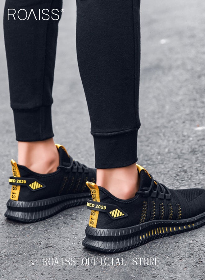 رويس أحذية رياضية أنيقة للرجال، أحذية رياضية خفيفة الوزن ومسامية للرجال، أحذية رياضية برباط غير قابلة للانزلاق، أحذية رياضية ممتصة للصدمات مع بطانة ناعمة، مناسبة للارتداء اليومي والجري والأنشطة الخارجية - Image 3