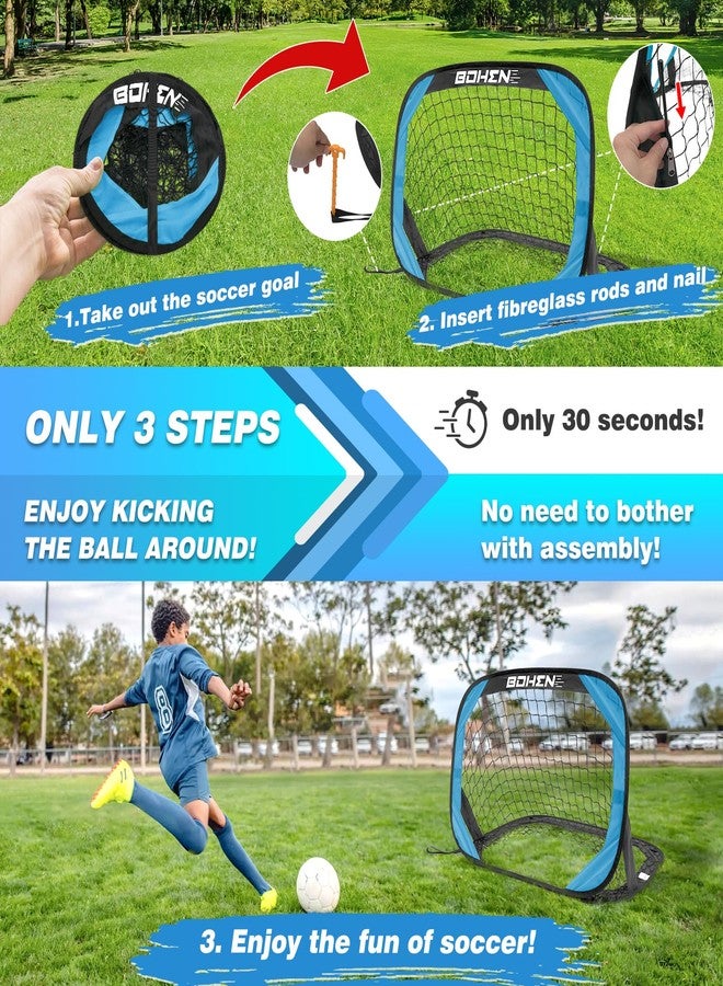 BOHEN Pop Up Soccer Goals for Kids-Foldable Portable Soccer Net for Outdoor Indoor Backyard Beach - Image 3