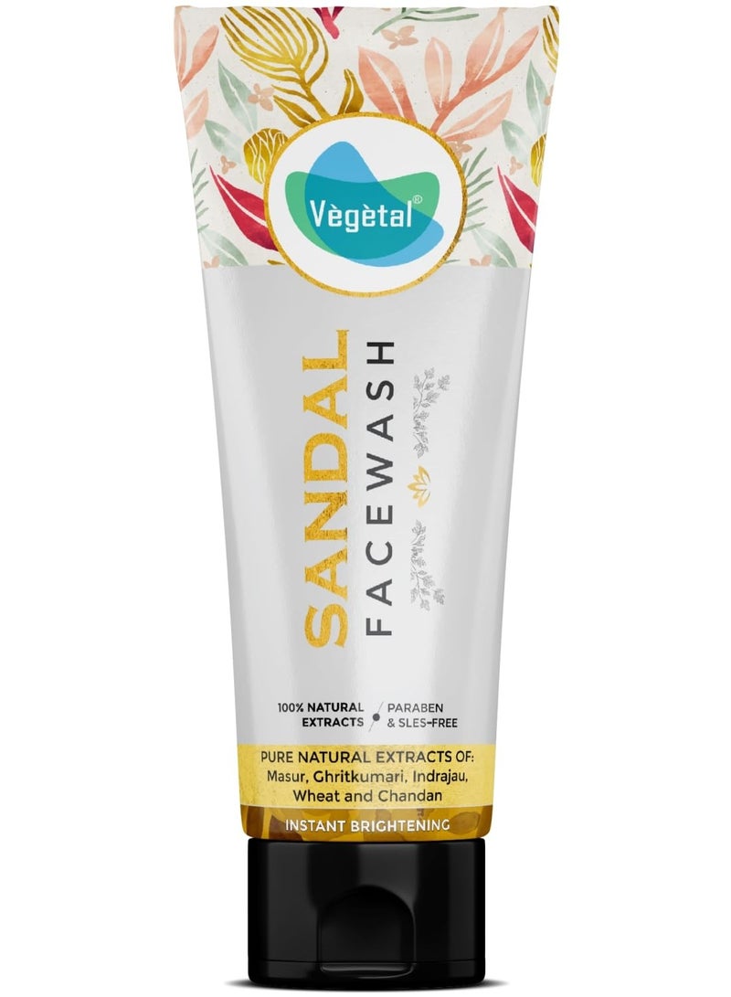 Vegetal Fairness Face Wash for All Skin Type with Sandal Wood Extract - 100g. - Image 1