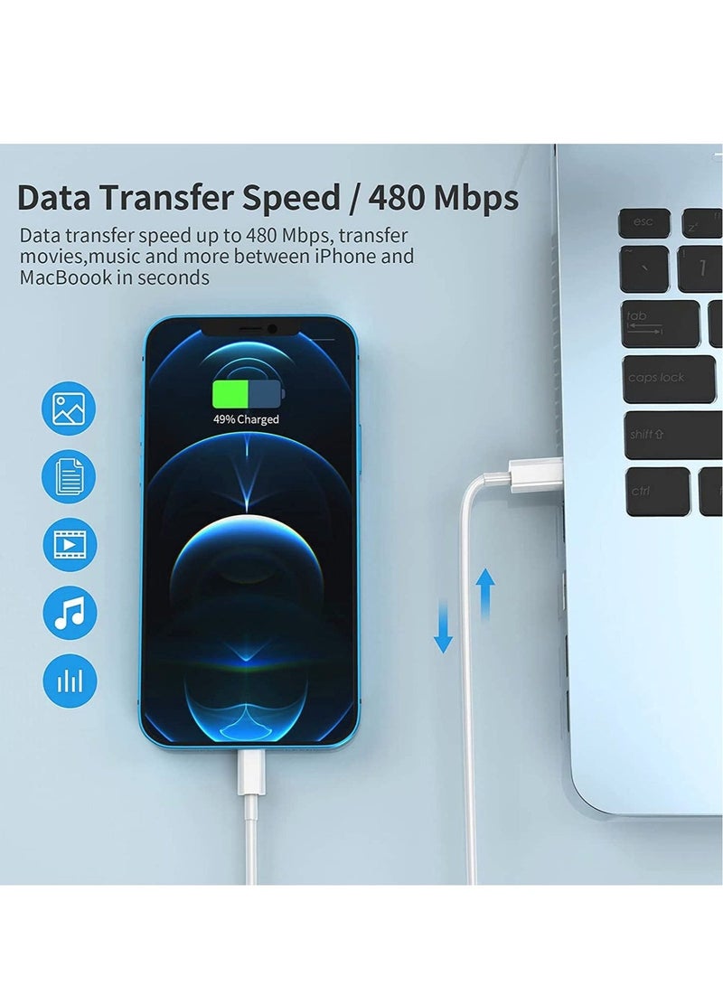 شاحن سريع معتمد من Apple MFi لجهاز iPhone 12/13: محول USB-C بقوة 20 واط مع كابل Lightning – متوافق مع iPhone 13 Pro Max و 12 و 11 و XS و XR و iPad - Image 2