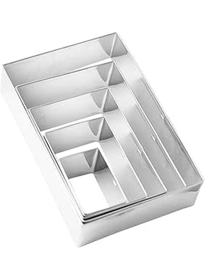 5 Piece Stainless Steel Rectangle Cookie Cutter Set For Baking Biscuits Cake Decorating - Image 1