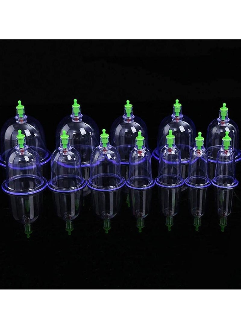 DubaiGallery 12 Cups Magnetic Massage Suction Cup Acupuncture Massage Cupping Therapy Set Thicken Ventosa Vacuum Cupping Massage Explosion-proof Cup Medical Health Care Body Slimming Vacuum Suction Cupping - Image 2