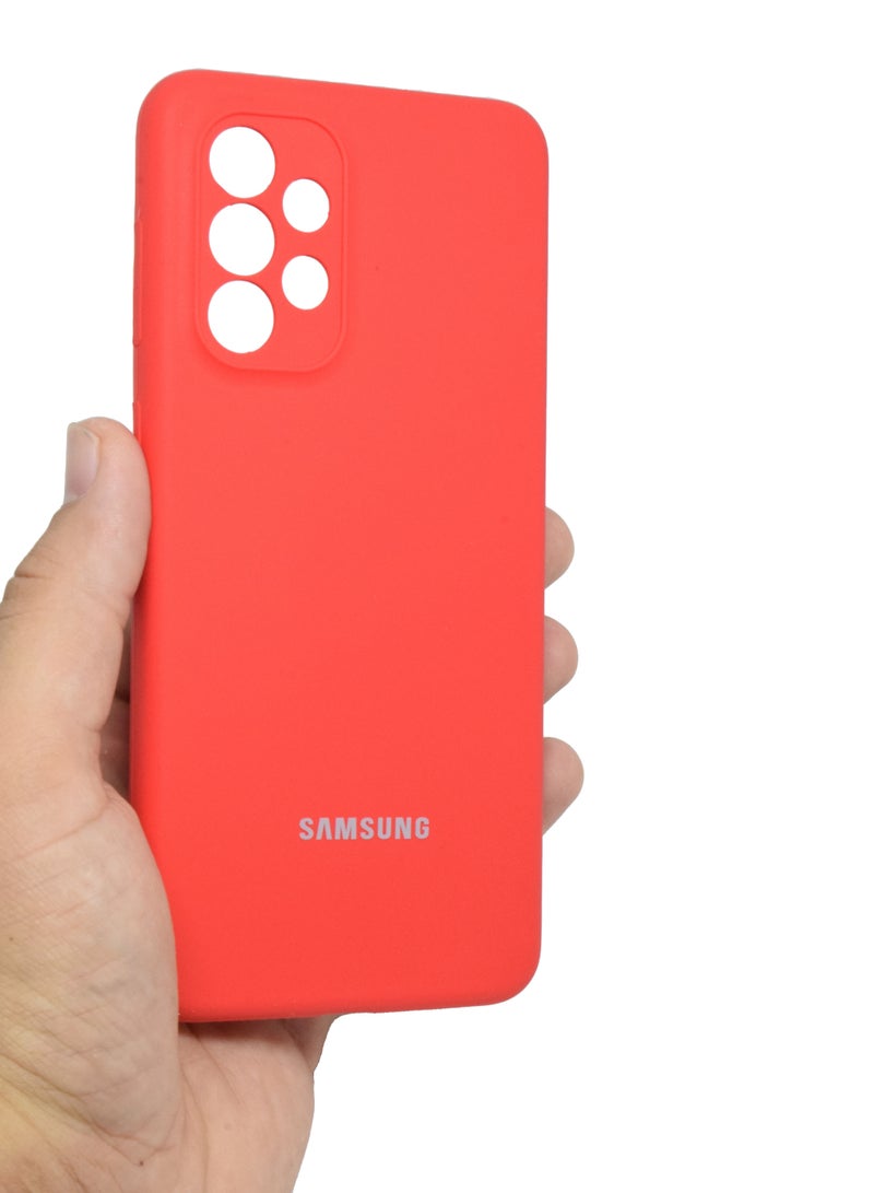 لوجو غطاء واقٍ من السيليكون لهاتف Samsung Galaxy A33 جراب رفيع وأنيق مع بطانة داخلية من الألياف الدقيقة - Image 3