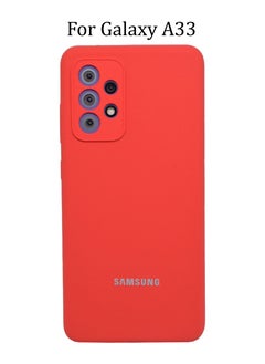 Logo Silicone Protective Cover for Samsung Galaxy A33 Slim Stylish Case with Inside Microfiber Lining  - Image 1