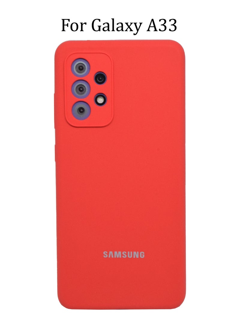 لوجو غطاء واقٍ من السيليكون لهاتف Samsung Galaxy A33 جراب رفيع وأنيق مع بطانة داخلية من الألياف الدقيقة - Image 1