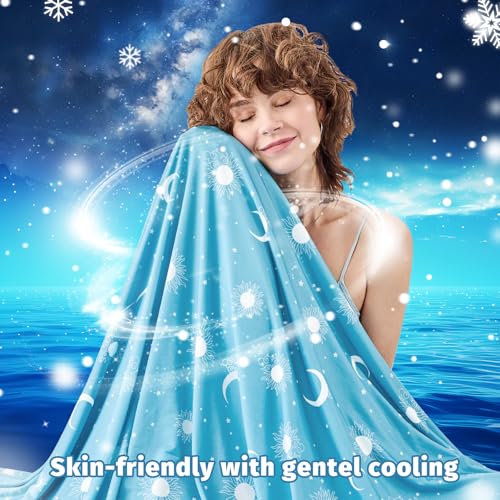 inhand Cooling Blanket King Size (90"x108") - Cooled Blankets for Hot Sleepers Lightweight Breathable Summer Blanket for Sleeping Night Sweats to Keep Cool in The Heat -Aqua - Image 3