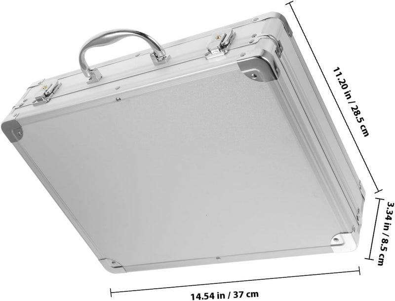 SHERCHPRY Aluminum Alloy Briefcase Small Portable Tool Box Metal Storage Case Handheld Organizer for Home and Workshop Safe Document Carrying - Image 2