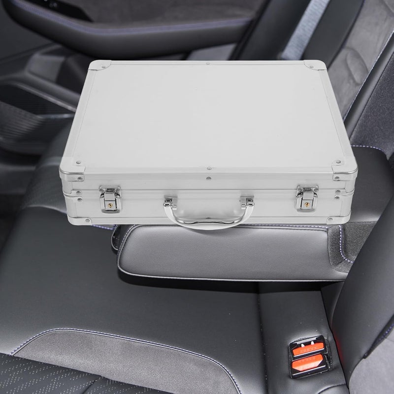 SHERCHPRY Aluminum Alloy Briefcase Small Portable Tool Box Metal Storage Case Handheld Organizer for Home and Workshop Safe Document Carrying - Image 4