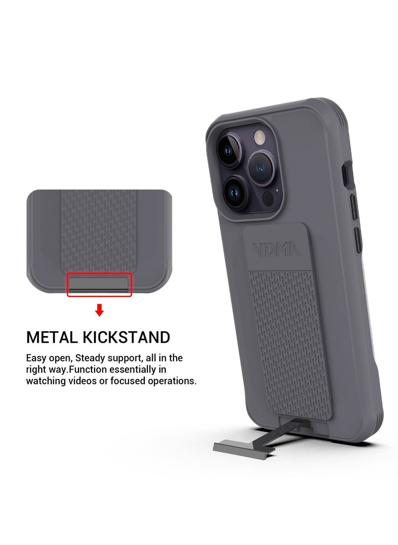 MARVN - iPhone 14 Pro Case by VDMA Special Case Compatible with iPhone 14 Pro - Black, Shockproof Design with Durable Hand Strap, Built-In Kickstand, Magnetic Compatibility, and Enhanced Drop Protection` - Image 1
