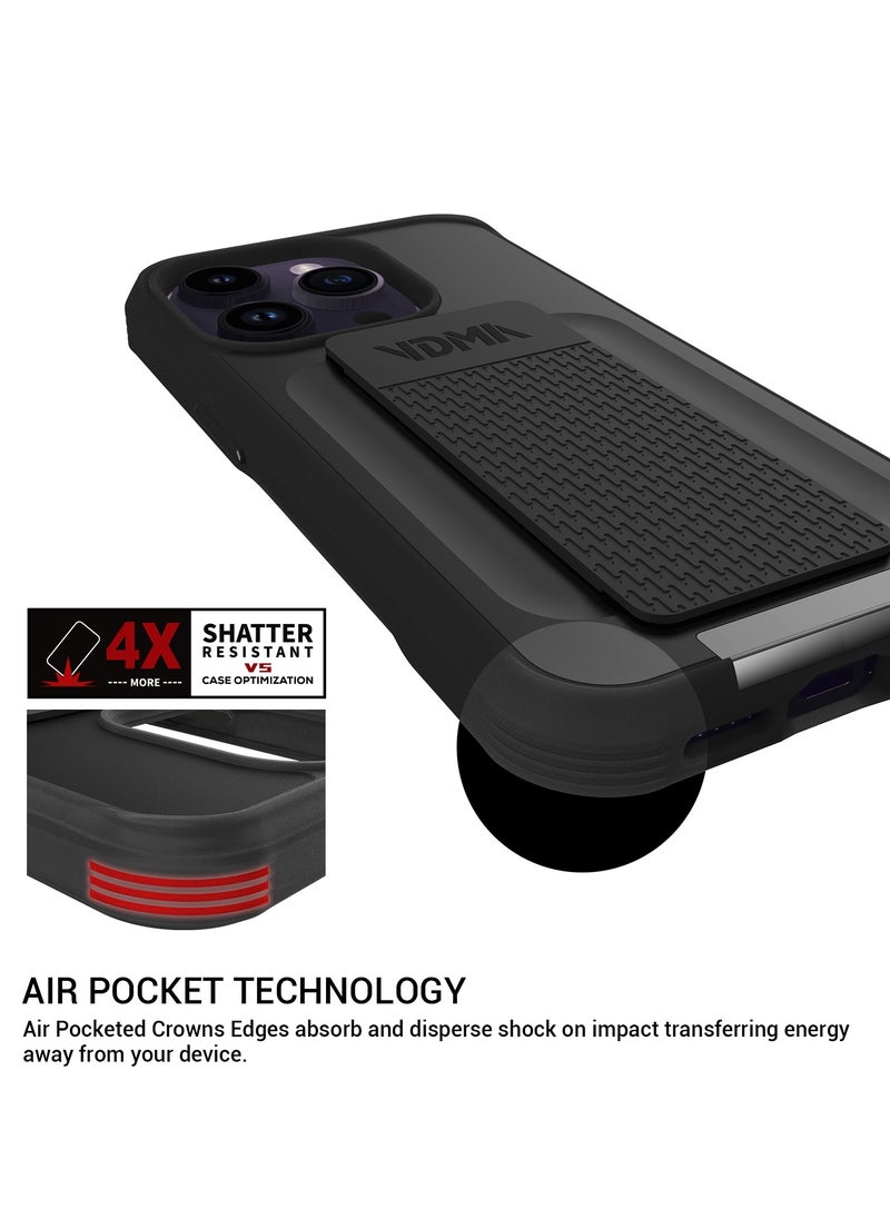 MARVN - iPhone 14 Pro Case by VDMA Special Case Compatible with iPhone 14 Pro - Black, Shockproof Design with Durable Hand Strap, Built-In Kickstand, Magnetic Compatibility, and Enhanced Drop Protection` - Image 1