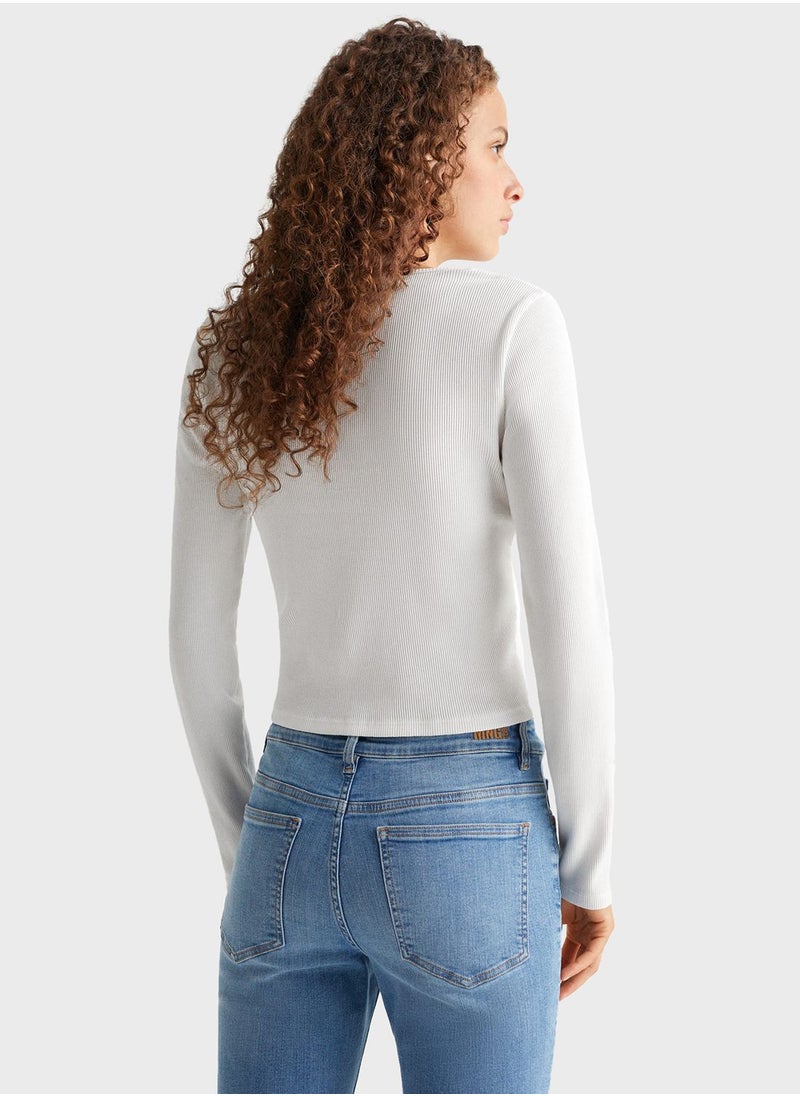 MANGO - Youth Essential Ribbed Top - Image 1