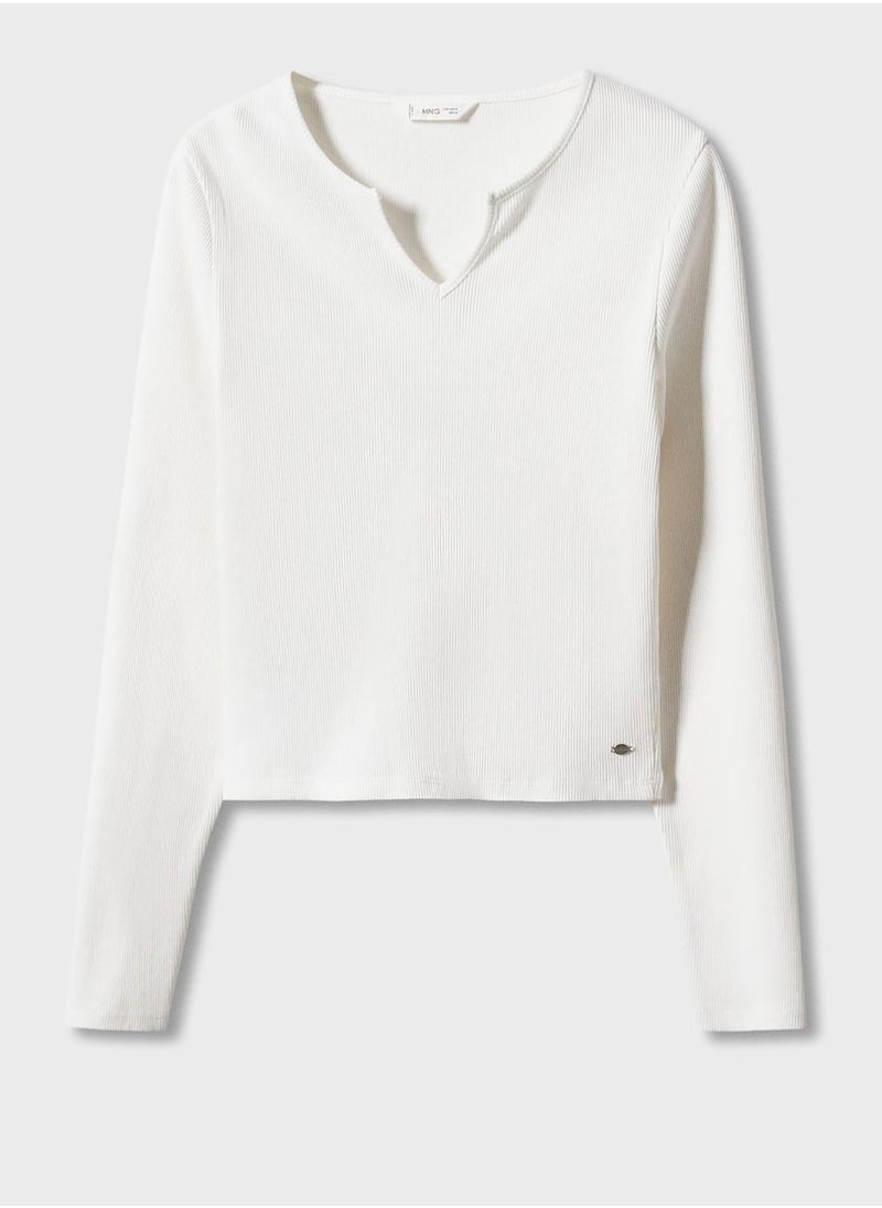 MANGO - Youth Essential Ribbed Top - Image 1