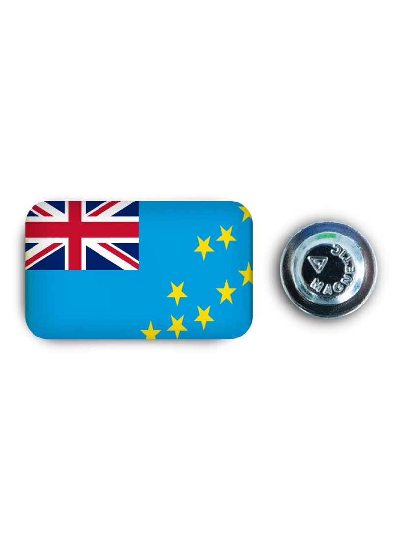 971MEDIA Tuvalu Flag Magnetic Badge  - Image 1