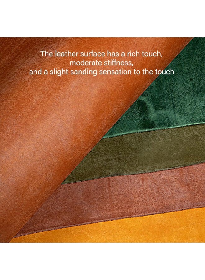 WUTA Vintage Veg-Tanned Cowhide Thick Leather Sheets 2.0-2.2MM Genuine Natural Vintage Textured Leather for Crafts Sewing Hobby Workshop, Golden Brown, Irregular 3 feet - Image 5
