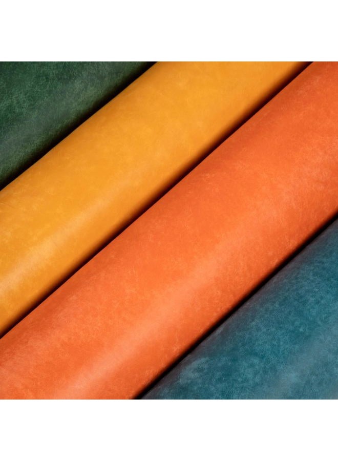 WUTA Vintage Veg-Tanned Cowhide Thick Leather Sheets 2.0-2.2MM Genuine Natural Vintage Textured Leather for Crafts Sewing Hobby Workshop, Golden Brown, Irregular 3 feet - Image 4