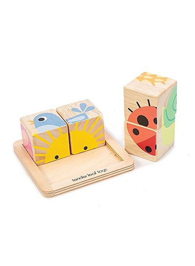 Tender Leaf Toys Baby Blocks 5 Pieces My First Wooden Jigsaw Puzzle With Storage Tray For Toddlers 18M+ - Image 3