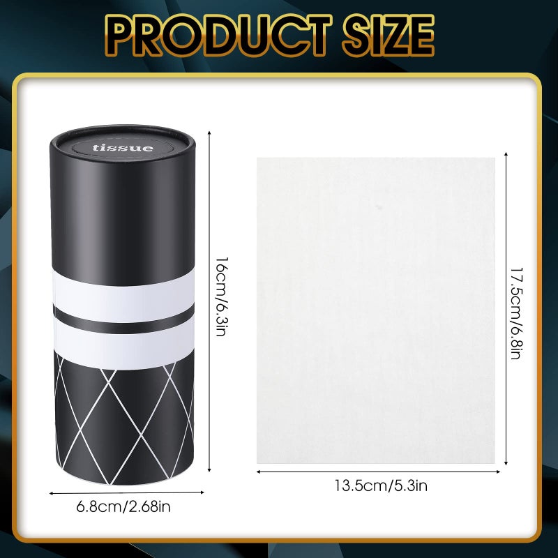 Outus Outus 12 Pcs Car Tissues Cylinder Holder with 3 Ply Facial Tissue Bulk Black White Round Tissue Holder Travel Tissues Boxes Container for Car Cup Wedding Birthday Party(Geometric) - Image 2