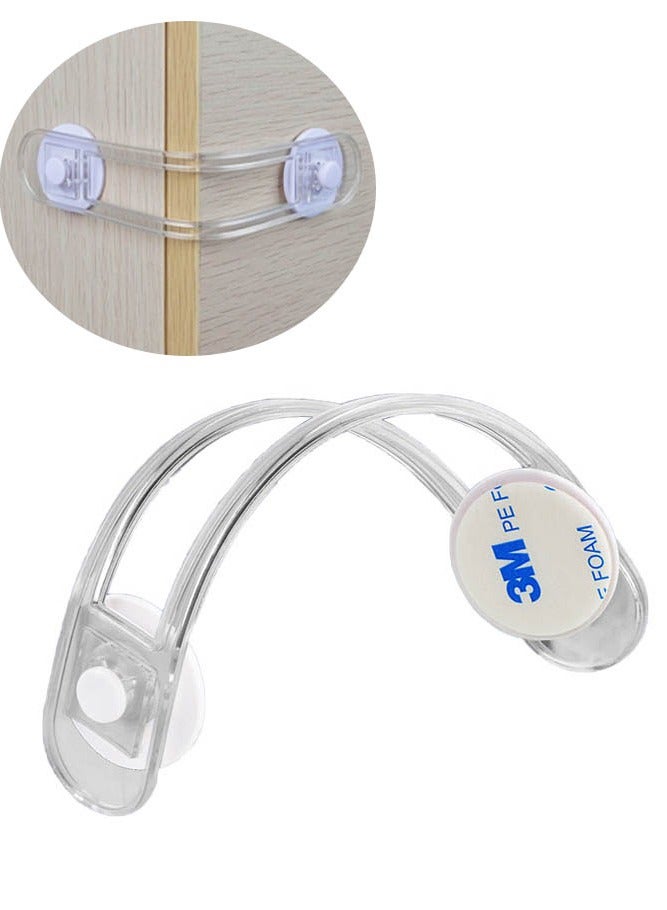 INSENSE Child safety lock, multifunctional anti-pinch drawer lock, transparent anti-opening soft belt refrigerator buckle - Image 1