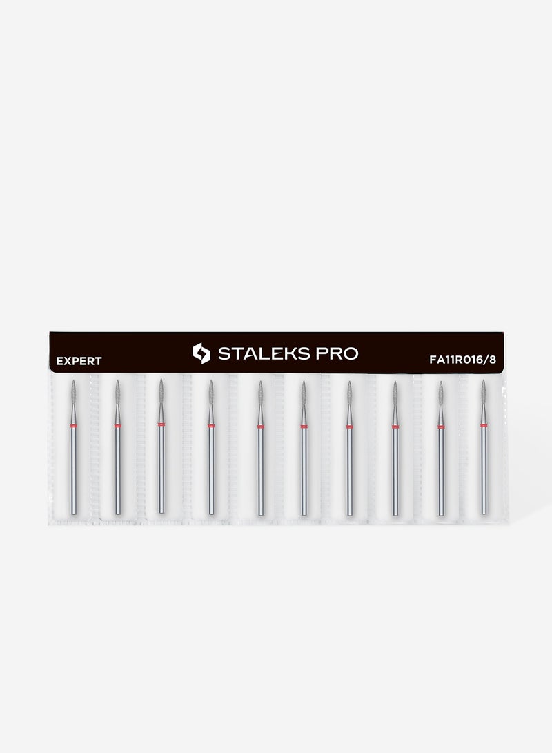 STALEKS PRO رأس مثقاب الأظافر الماسي بشكل لهب أحمر EXPERT بقطر 1.6 مم / جزء العمل 8 مم - Image 3