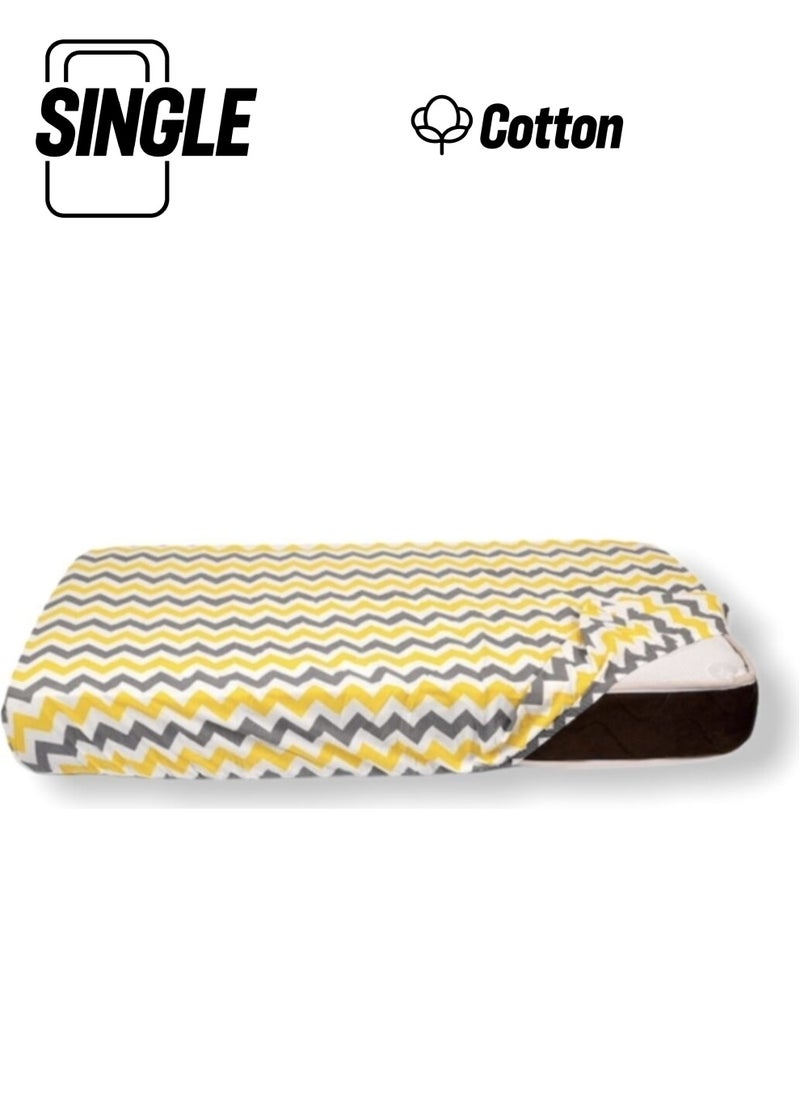 Bebek Özel Baby Special Cotton Baby and Kids Elastic Sheet with Zigzag Pattern 70 x 140 cm  - Image 1