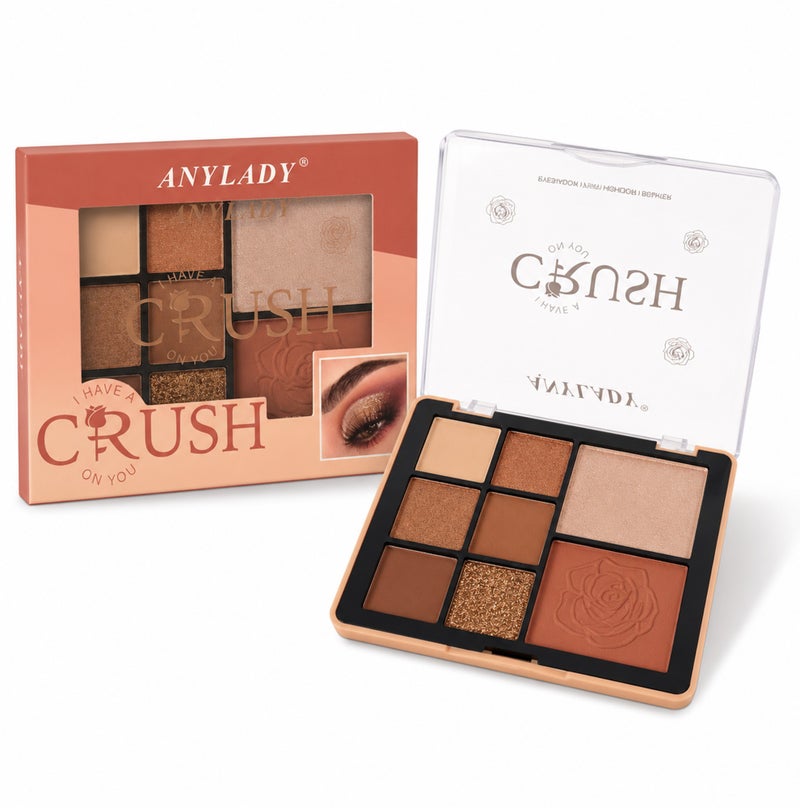 Me Now Eyeshadow Palette with Blush and Highlighter 8 Color Eye & Face Makeup Kit Matte Shimmer Glitter Nude Brown Shades 01 - Image 1