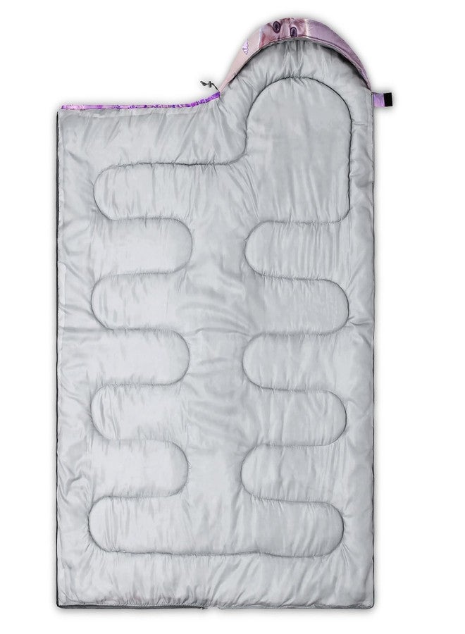 HOSIMA Kawaii Cat Sleeping Bag for Kids Girls,Cat Rolling a Ball of String in Lavender Bush Surrounded by Butterflies,Waterproof Ultralight Sleeping Bags & Camp Bedding Suitable for All Seasons. - Image 2