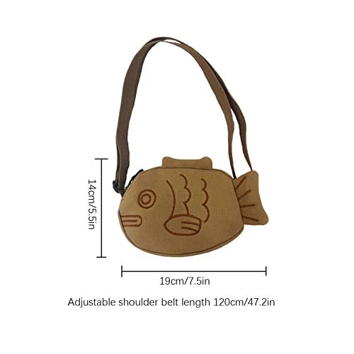 BXCNCKD Cute cartoon fish canvas messenger bag embroidered girl messenger bag - Image 4