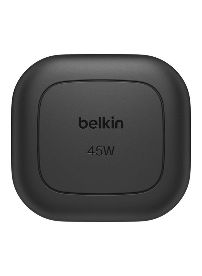 بيلكين Compact Wall Charger 45W + USB-C to USB-C Cable, Fast Charging for Apple iPhone 16, 15, 14, Plus, Pro, Pro Max, Samsung Galaxy S25 Series, S24, Pixel 9, iPad, AirPods, & More - Black Black - Image 2