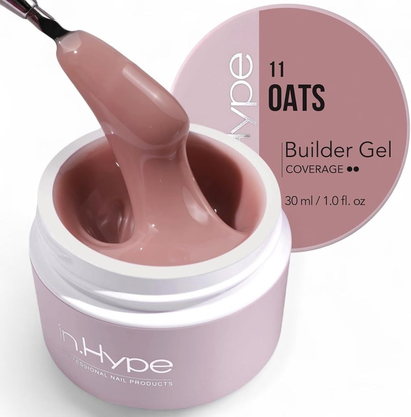 All need matching options IN.HYPE UV/LED Hard Builder Gel for Nail Extension/Strengthening Oats Nude #11 Custom sizing alternatives - Image 1