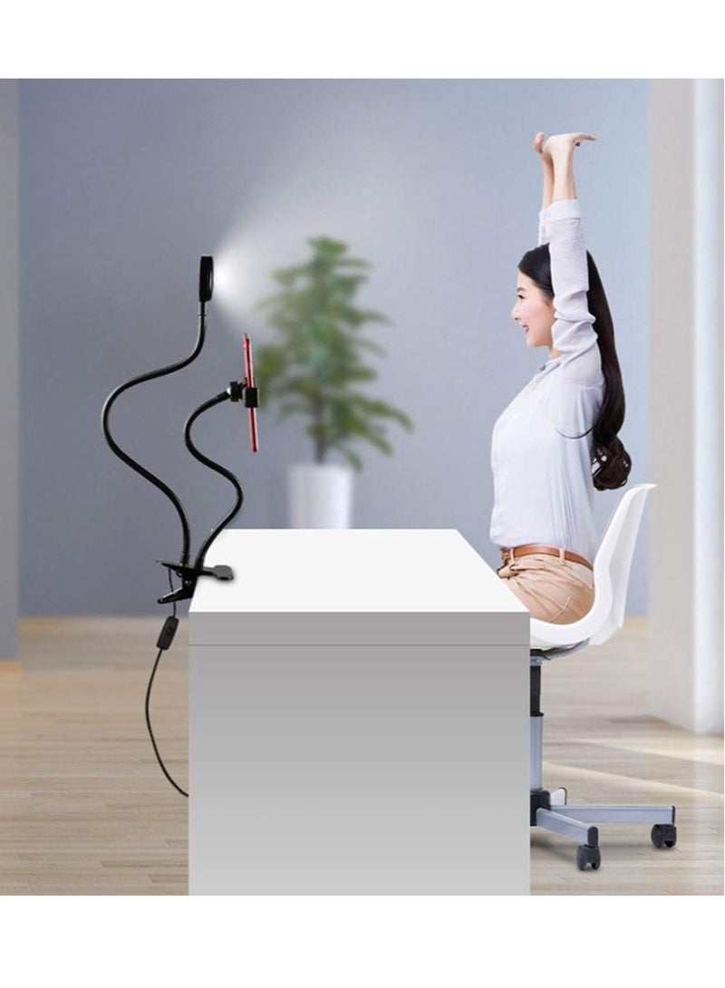 ELTRAZONE "Lazy Bracket Selfie Ring Light with Phone Holder – LED Circle Light, 360° Rotating Flexible Arms for Live Streaming, YouTube Videos, Vlogging, and Makeup"  - Image 5